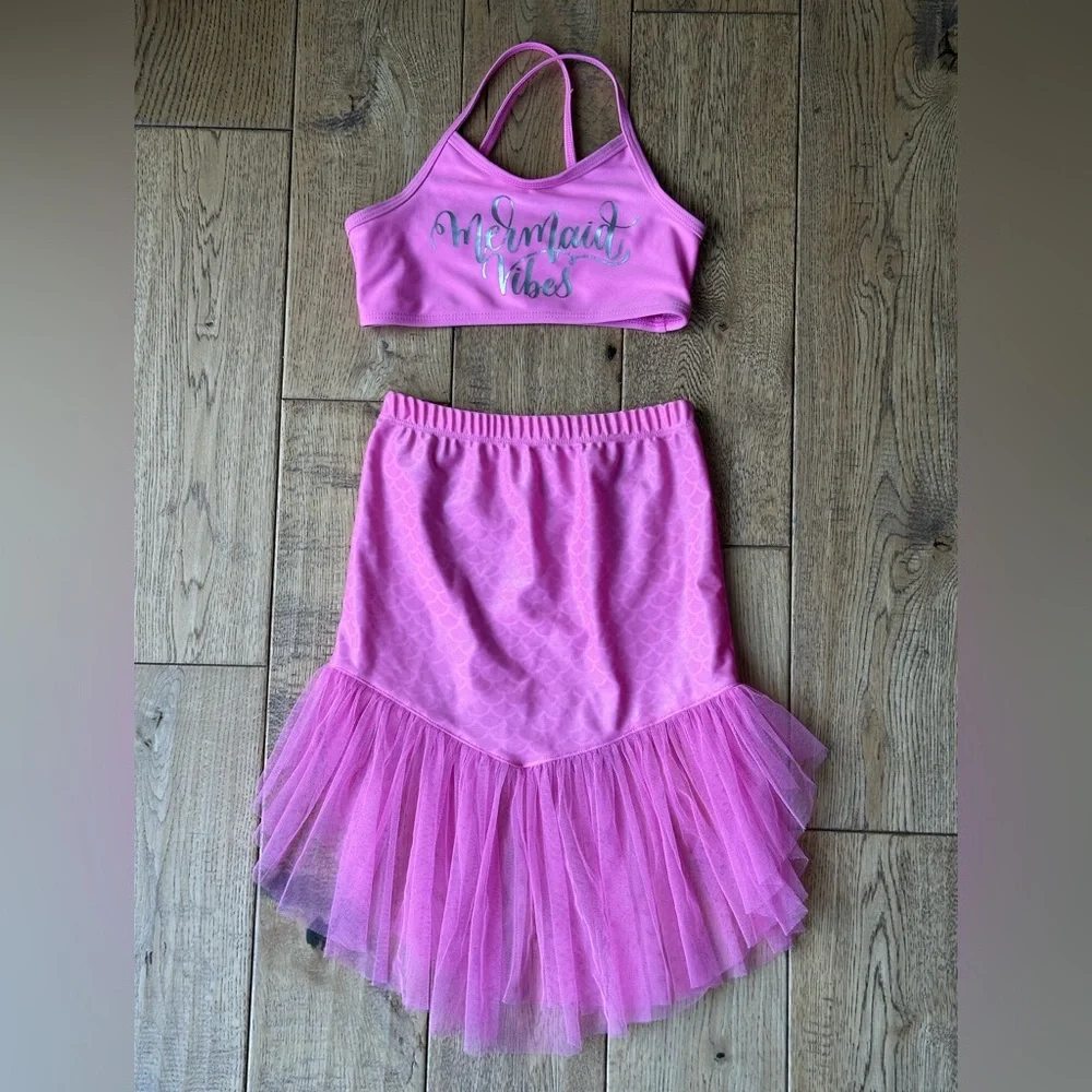 Floatimini Pink Mermaid Vibes 3-Piece Swimsuit size 5 - Picture 2 of 11